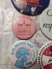 Vintage Pin Back Button Lot 5 Buttons Rich Nader Nurse Harrahs