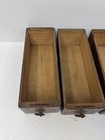 Antique Set Of 3 Wooden Sewing Machine Drawers W  Brass Pulls   Gold Decals