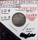 1902 H Canada Ten Cents Silver Coin -  925  Silver