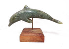 Vintage Inuit Soapstone  Carving Of Breaching Dolphin - 7 5 8  Long - Vg Cond 