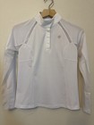 Ariat Kids Sunstopper 2 0 Show Shirt     Girls Size Large  12      White     Euc