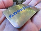 Vtg Goodyear Tire Belt Buckle Sign Ampersand Good Year Rubber Brass Rare Vg 
