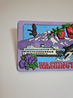 Washington Travel Souvenir Fridge Magnet Flexible Ship Apples Whale Mountain