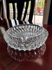 Vintage Heavy Clear Pressed Glass Cigar Ashtray 7-1 2  Dia 