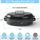 15 4  Roasting Pans For Ovens Porcelain Enameled Steel Oval Roaster Pan With Dom