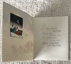 Unused Christmas Santa Wave Hi Horse Carriage Vintage Greeting Card 1940s 1950s