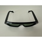 Vintage  new  1970 s Glam Unisex Sunglasses Black Hex Frame Mint