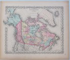 Original 1855 Colton s Hand Colored Map Of Northern America British  Russian  