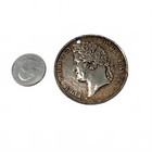 Vintage Louis Philippe I French Coin Pendant Silver Tone Large Medallion Charm