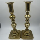 Brass Candlesticks Early 19th Century Heavyweight  Antique Rare Pair 8    