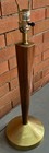 Vintage Mcm Walnut Wood Brass Metal Lamp Mid Century Modern Lighting 1960s