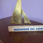 Vintage Mid-century Modern Brass Plated Sail Boat Nautical Decor Sculpture