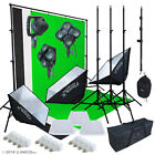 2000 Watt Photo Studio Lighting Kit With 3 Color Muslin Backdrop Stand Am247