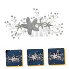 Starfish Rhinestone Hair Comb Pearl Beaded Bridal Headpiece For Wedding