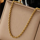 Woman Necklace Bracelet Set Charm 18k Gold Plated Stainless Steel Chain Unisex