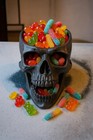 Skull Candy Bowl - Gothic Halloween Candy Dish - Roomy Capacity  Party And Home 