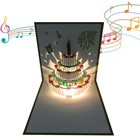 3d Pop Up Birthday Cards warming Led Light Birthday Cake Music Happy Birthday   