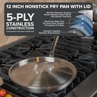 Viking 5-ply Non Stick Frying Pan  12 Inch Stainless 12 W  Lid  Silver