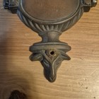 Antique Brass Door Knocker Flower Floral Rams Head Rococo Leaf Vintage Old 