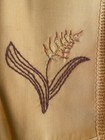 Set Of  12  Vintage Harvest Gold Cloth Reusable Napkins Wheat Embroidered 