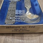 Norwegian Konge Tinn Pewter Viking Salad Serving Spoon And Fork  350 Salatsett