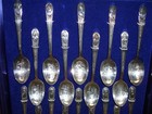 Vintage Wm  Rogers International Silver Plate Presidential 34 Spoon Set In Case
