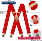 Mendeng Suspenders For Men Heavy Duty Swivel Hooks Retro X-back Adjustable Brace