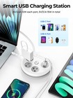 Us Flat Plug Power Strip 3 Outlet Long Extension Cord 2 Usb Port Surge Protector
