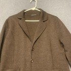 Valerie Stevens Women s Blazer Size L Brown Knit Pockets Jacket 100 merino Wool