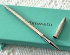 Vintage Tiffany   Co 4 1 2    Sterling Diamond Pattern Pen W pouch Box   Care Card