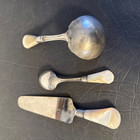 Vintage Sterling Silver And Mop Three Piece  Set Of Servings  Utensils