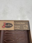 Justin Jr Rodeo Wallet Genuine Leather Rfid Western Brown Stitching Youth Gift