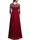 Womens Lace Round Neck Long Formal Party Ball Gown Prom Bridesmaid Evening Dress