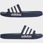 Adidas Adilette Cloudfoam Mens Size 10 Navy white 3-stripes Aq1703 Slide Sandals