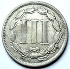 1866 Philadelphia Mint Three Cent Nickel Coin