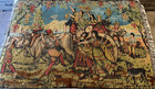 Vintage 1940 s Italian Tapestry Folklore Scene Of Woven Linen 76  X 48  Used Guc