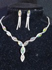 Vitrail Crystal Choker Rhinestone Necklace Earring Set Bridal Prom Pageant