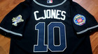New  Rare C Atlanta Braves Chipper Jones  10 Stitched Dual Patch Stitched Jersey