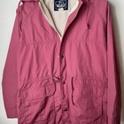 Vintage Woolrich Pink     Strawberry     Hooded Rain Jacket Parka Utility  Usa Made