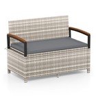 Outdoor Storage Bench Deck Box Patio Furniture With Cushion-gray