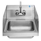 Wall Mount Hand Wash Sink - Commercial Kitchen Stainless Steel W Side Splashes