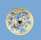Cut Steel Butterfly Antique Pierced  Button  Floral Border Medium  Free Shipping