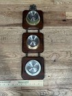 Vintage Springfield Weather Station Wall Hanging Wood Barometer Thermometer Eagl