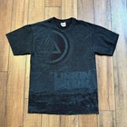 Vintage Linkin Park T Shirt Men s Size Medium All Over Print Black Blue 2000s