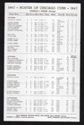 1947 Chicago Cubs Spring Training Player Roster And Schedule  media Guide  - Nm