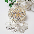 Wedding Ceremony Arras De Boda Elegant Silver Crown Box 13 Unity Coins Bridal