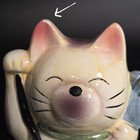 Ceramic Maneki Neko Cat Kitten Collectible 4  Tall Good Luck Prosperity Wealth