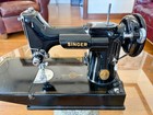 Vintage 1946 Singer Featherweight 221 Sewing Machine Ag874055 Case Attachments