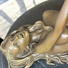 Vintage Bronze Sculpture Statue Woman Nude Marble Deco V mavchi Rare Decor Old