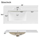 36  Wood Bathroom Vanity With Solid Wood Frame  2 Soft Close Doors  4soft